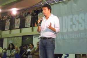 Matteo Renzi nella visita di ottobre a Novara dell'autunno 2012