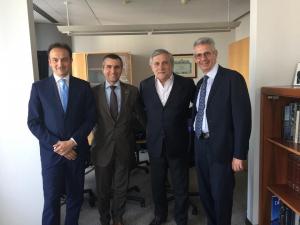 Diego Sozzani a fianco del presidente del Parlamento Europeo Antonio Tajani